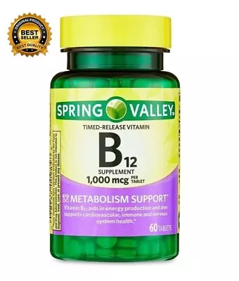 Spring Valley 1000mcg Slow-Release Vitamin B12 - 60ct - Trusted Quality • $7.15