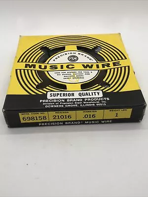 NOS Precision Brand Superior Quality Music Wire 1 Lb. .016 Diameter Roll 21016 • $9.99