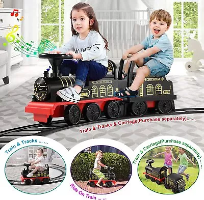 Kid 6V Electric Ride On Train Toy Motorized Train Engine Track Carriage Toy 3Y+ • $39.95