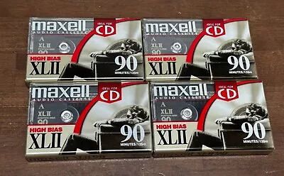 NEW 4 Sealed Maxell XL II 90 High Bias Cassette Tapes Type II NOS New & Sealed • $25