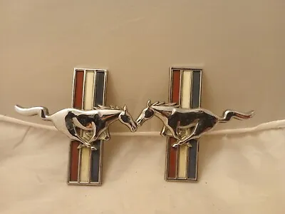 2000 OEM Ford Mustang Pass & Driver Side Running Horse Tribar Fender Emblem  • $18.99