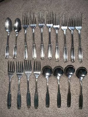 18 Oneida Silversmiths Baronet Pattern Flatware Forks Spoons Vintage • $19.99