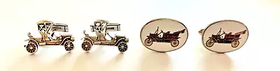 2 Set Vintage Cufflinks 1 Sterling Model T Ford & Enamel/silver Antique Ford Car • $39.99