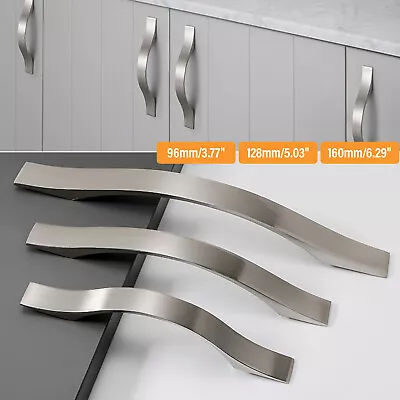 Modern Stainless Steel Kitchen Cabinet Drawer Cupboard Handles Brushed Nickel US • $3.67