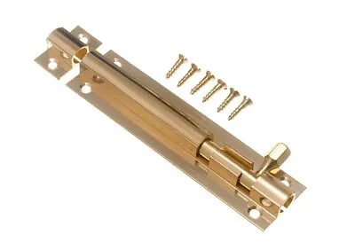 3 X Door Bolts Brass Privacy Latch Sliding Catch + Keeper 4 Inch 100mm - NEW One • $56.56