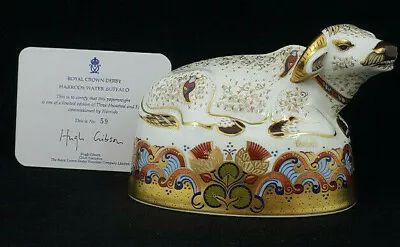 £200 • Buy Royal Crown Derby Harrods Water Buffalo Paperweight Gold Stopper  - Boxed & CoA