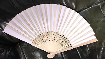 £5 • Buy Folding Hand Fan Chinese Wooden Bamboo Paper Fan Plain White For Art X 10!
