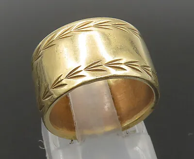 14K GOLD - Vintage Victorian Etched Arrow Band Ring Sz 5 - GR348 • $492.13