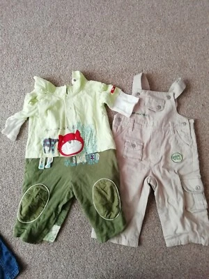 £4.99 • Buy Marèse & Other French Designer Baby Dungarees 6-9 Months Boys X 2 Pairs 