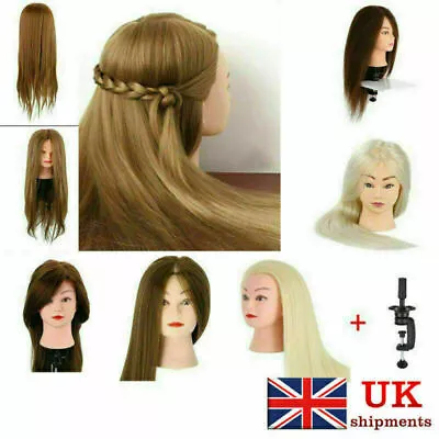 £12.22 • Buy Salon Real Human Training Hair Head Hairdressing Mannequin Styling Doll + Clamp