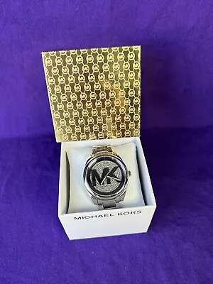 Michael Kors Janelle Silver Crystals Pave Women's Mk7311 Watch • $59