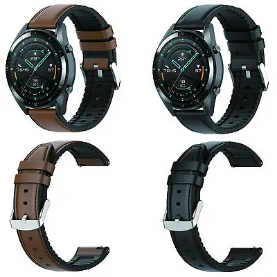 22mm Leather Watch Band For Samsung Galaxy Watch 3 45mm SM-R840 • $15.48