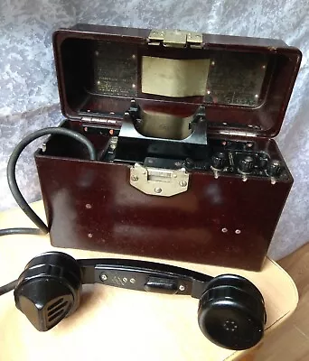 RARE Vintage TAI-43 Military Field PHONE Telephone Bakelite Soviet 1953 USSR Box • $159