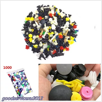 $38.69 • Buy 1000 X Plastic Mixed Assortment Car Bumper Clips Rivets Door Panel Fender Liner