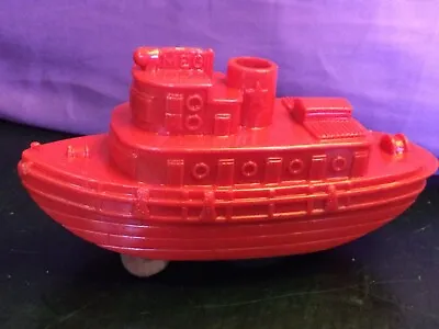 Old 1950's Marx Red Tugboat Plastic Toy Boat Vintage  Ship • $17.49