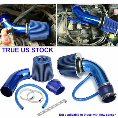 3  Cold Air Intake Filter Pipe Induction Power Flow Hose System Accessories Blue • $45.99