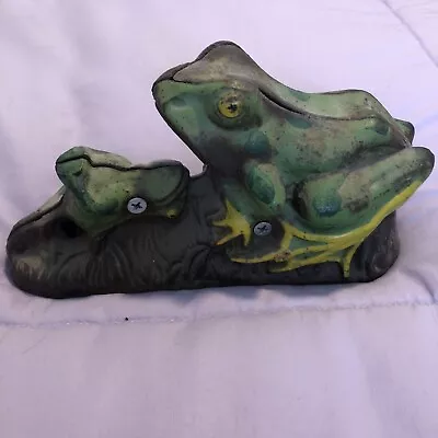 Vintage Cast Two Frogs Mechanical Bank Early Metal • $22.50