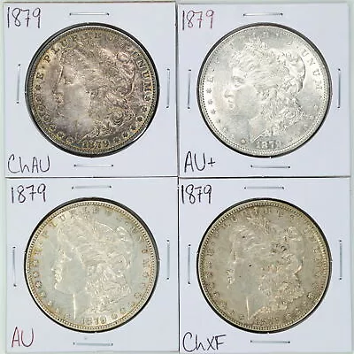 4-Coin Lot 1879 $1 Morgan Silver Dollar N XF/AU Condition #BH00752 • $190