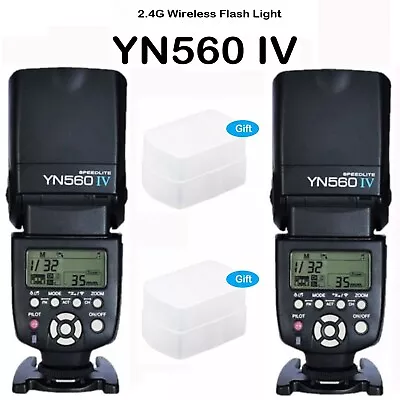 2x Yongnuo YN-560 IV Flash Speedlite For Canon Nikon Pentax Olympus DSLR Cameras • $257.13
