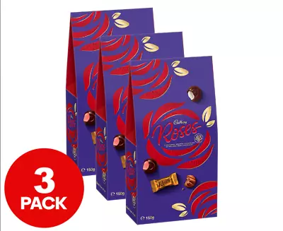 3x Cadbury Roses Milk Dark Chocolate 150g Pouch Gift Bag Choc Sweet Snack Treat • $17.99