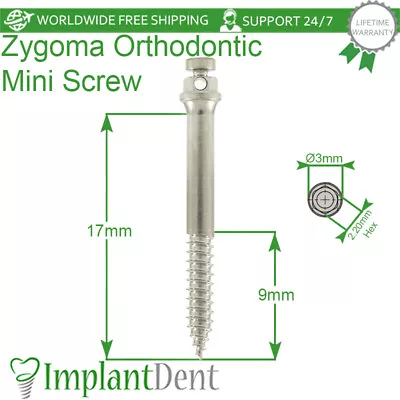 $29 • Buy Orthodontic Zygomatic TADs Mini-Screw 17mm Self-Drilling Titanium Dental Implant