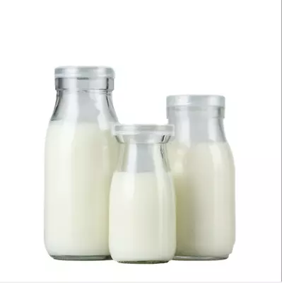 12pcs 200ML Glass Milk Juice Candy Bottle With Lid Reusable Vintage Dairy Bottle • $25