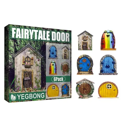 6x Miniature Fairy Gnome Home Window Door Kit For Tree Yard Art Garden Sculpture • $9.49