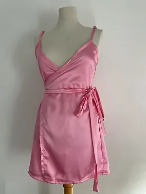 £7.99 • Buy O'Mighty Pink Wrap Dress Micro Mini Short Sz S Sleeveless Clubbing Party NEW