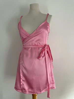 £7.99 • Buy O'Mighty Pink Wrap Dress Micro Mini Short Sz S Sleeveless Clubbing Party NEW