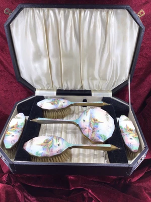 £320 • Buy Antique Vintage Enamelled Dressing Table Set 