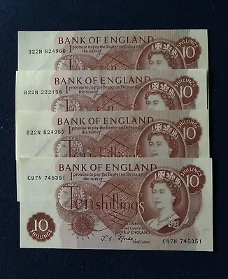 4x 1968 10/- Shilling Notes J.S.Fforde Uncirculated Condition • £31.99