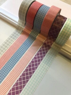 $5.80 • Buy Japanese Washi Tape - GRID Design - 15mm X 10m