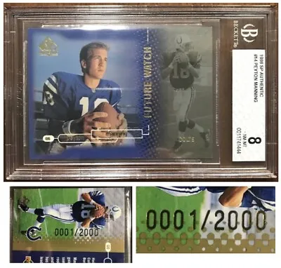 $49999 • Buy 1998 SP Authentic PEYTON MANNING RC Rookie #0001/2000!! 😮