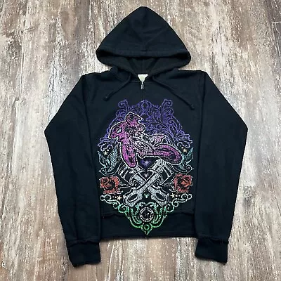 Vintage Monster Energy X AMA Supercross Hoodie Sweatshirt Small Black Y2k Punk • $44.88