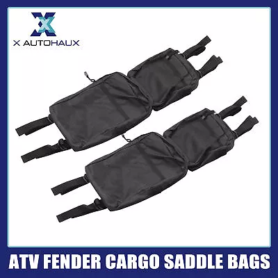 2-Pack Black Quad ATV 4-Wheeler Fender Cargo Storage Saddle Bags For Sportsman • $28.79