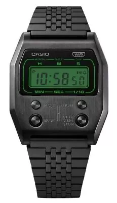 Casio Vintage Digital Black Ion Plated Alarm Stopwatch A1100B1 WR Unisex Watch • $118.19