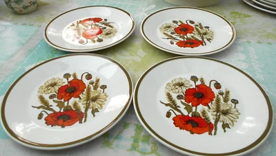 £15 • Buy J And G Meakin Poppy Side Plates (7 ) Set Of 4