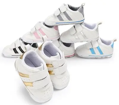 Newborn Baby Pram Shoes Boy Girl Sneakers Toddler PreWalker First Trainers 0-18M • £4.99