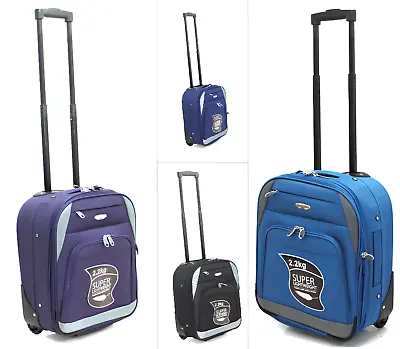 50cm Expandable Cabin 2 Wheel Trolley Hand Luggage Suitcase Cabin Bag Case • £16.99