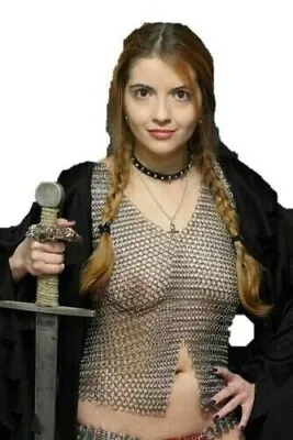 Aluminum Butted Chainmail Top V-Neck Sleeveless For Women's Fantasy Wear Cosplay • $72.65