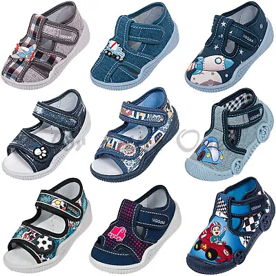 Boys Canvas Shoes Slippers Casual Trainers Sandals Baby Toddler 4 5 6 7 8 9 11UK • £7.99