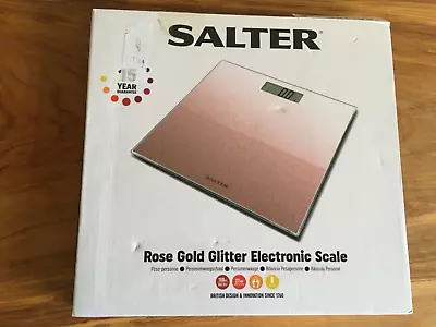 Salter Rose Gold Glitter Glass Digital Scales. • £7