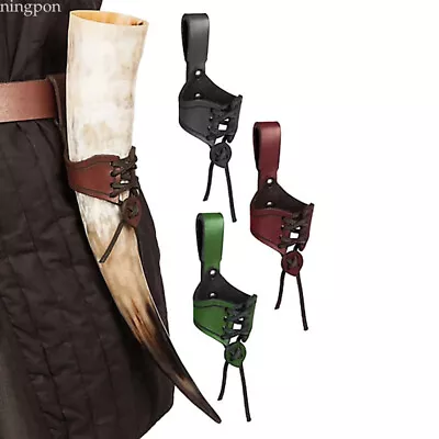 Medieval Retro PU Leather Sword Holder Sheath Waist Belt Fixed Scabbard Holster • $8.79