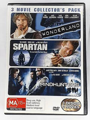 DVD: Wonderland + Spartan + Mindhunters - Val Kilmer 3 Movie Collectors Pack • $15.22