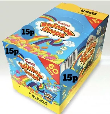 Swizzels Rainbow Drops 60x10g Full Box 15pm • £13.99