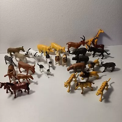 Vintage 80s 90s Life Like Realist Hard Plastic Farm And Safari Animals • $20