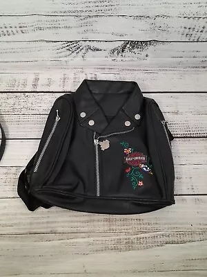 Harley Davidson Backpack Bag Womens Leather Biker Jacket Floral Embroidery  • $47.14