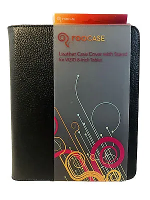 Roocase Black Genuine Leather Case Cover W/ Stand For Vizio 8” Tablet New • $12.98