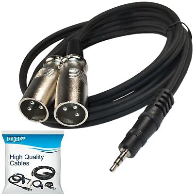 1.8m 0.3cm 3.5mm To Dual XLR Male Splitter Cable For M-AUDIO BX5a / BX5 D2 • £8.05