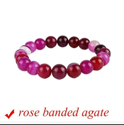 Crystal Gemstone Bracelet Bead 7 Chakra Natural Stone Stretch Reiki Jewellery US • $7.99